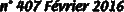 n° 407 Février 2016